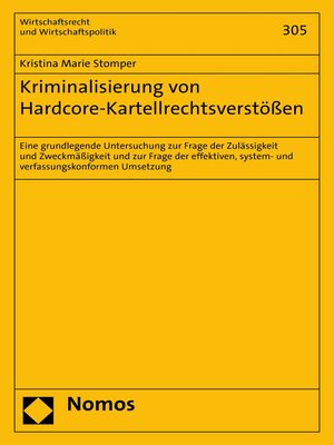 cover image of Kriminalisierung von Hardcore-Kartellrechtsverstößen